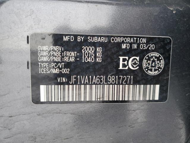 JF1VA1A63L9817271 | 2020 SUBARU WRX