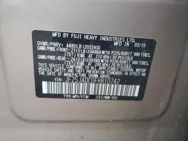 JF2SJADC0FH810742 | 2015 SUBARU FORESTER 2