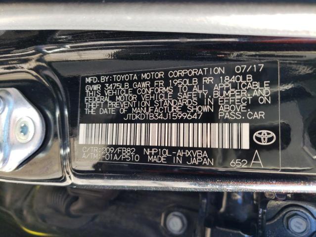 JTDKDTB34J1599647 | 2018 TOYOTA PRIUS C