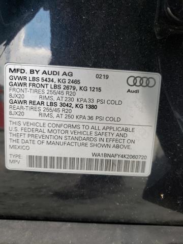 WA1BNAFY4K2060720 | 2019 AUDI Q5 PREMIUM