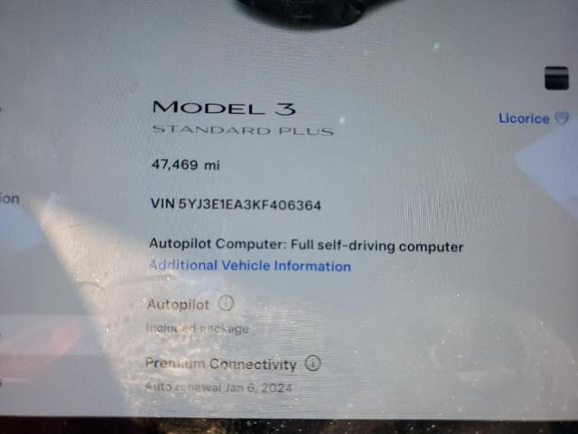 5YJ3E1EA3KF406364 | 2019 TESLA MODEL 3