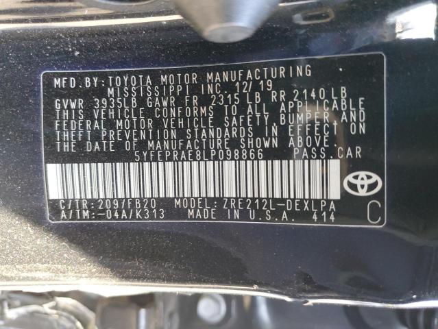 5YFEPRAE8LP098866 | 2020 TOYOTA COROLLA LE