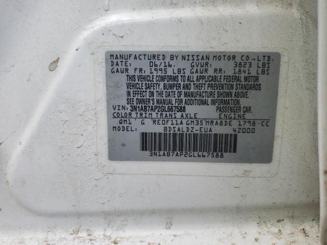 3N1AB7AP2GL667588 | 2016 NISSAN SENTRA S