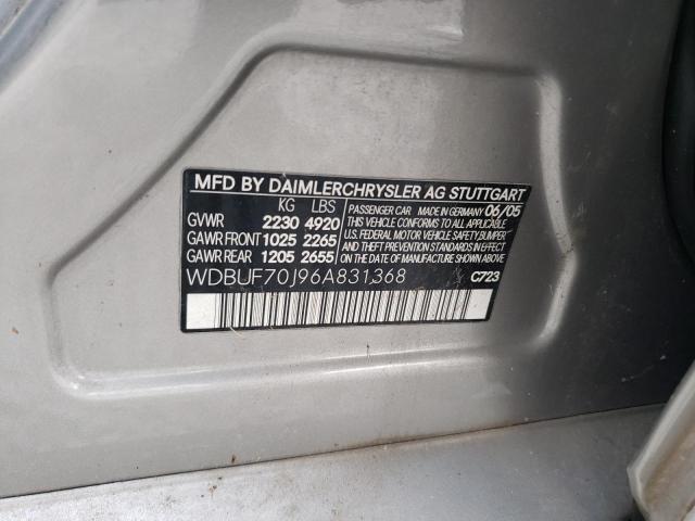 2006 Mercedes-Benz E 500 VIN: WDBUF70J96A831368 Lot: 80128603