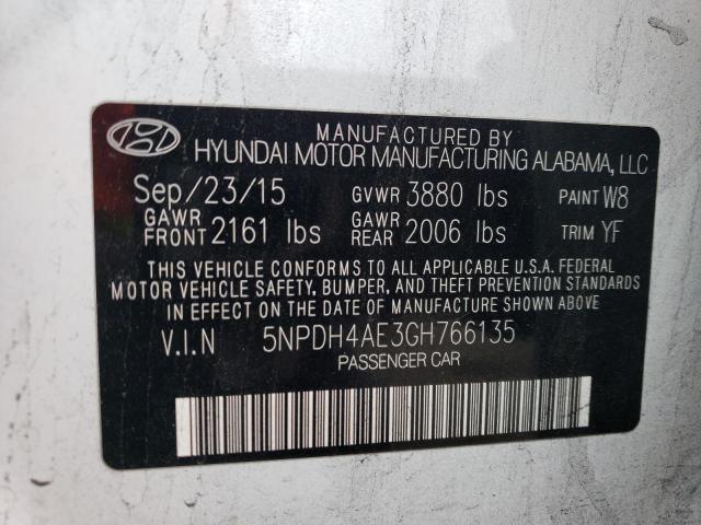 5NPDH4AE3GH766135 | 2016 HYUNDAI ELANTRA SE