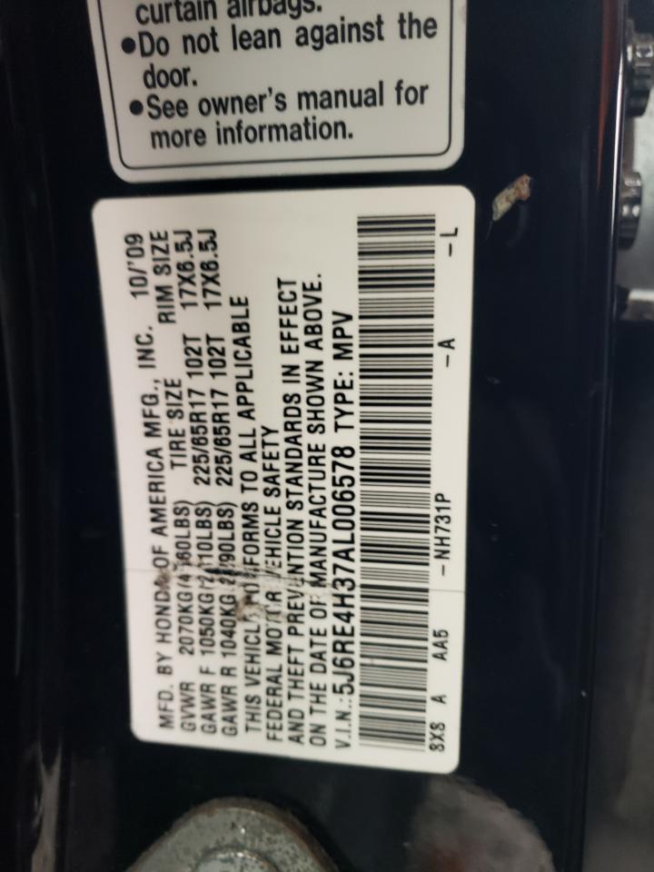 5J6RE4H37AL006578 2010 Honda Cr-V Lx