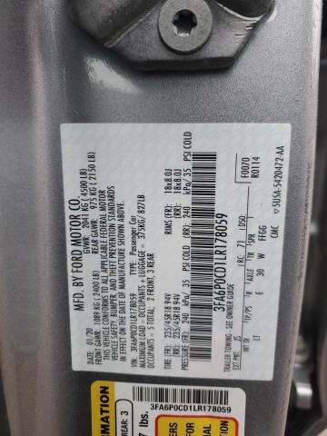 3FA6P0CD1LR178059 2020 FORD FUSION - Image 12