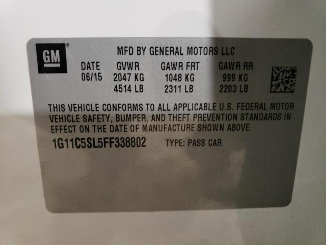 1G11C5SL5FF338802 | 2015 CHEVROLET MALIBU 1LT
