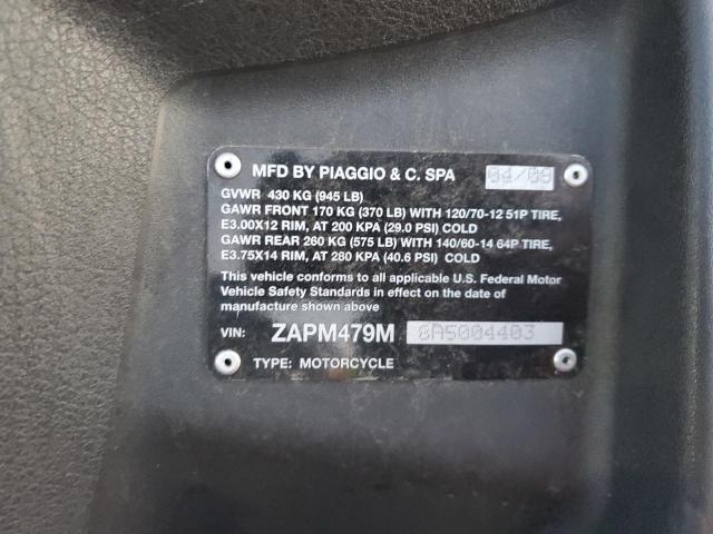 2010 PIAGGIO MP3 250 ZAPM479M8A5004403