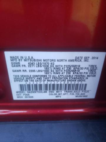 4A4AP4AU3FE009935 | 2015 MITSUBISHI OUTLANDER