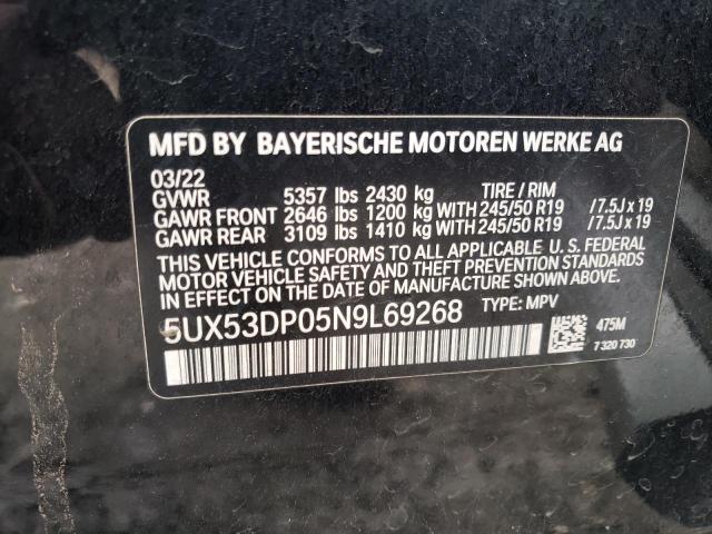 5UX53DP05N9L69268 2022 BMW X3, photo no. 12