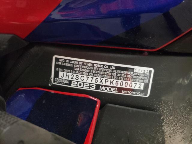 2023 HONDA CBR1000 RA JH2SC775XPK600072