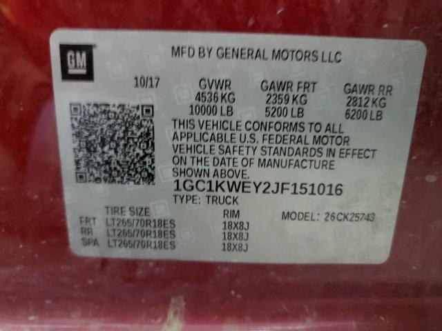 2018 CHEVROLET 2500 1GC1KWEY2JF151016
