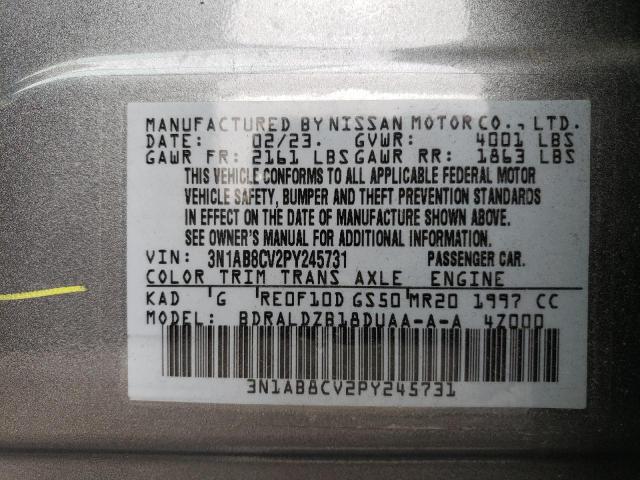 3N1AB8CV2PY245731 | 2023 NISSAN SENTRA SV