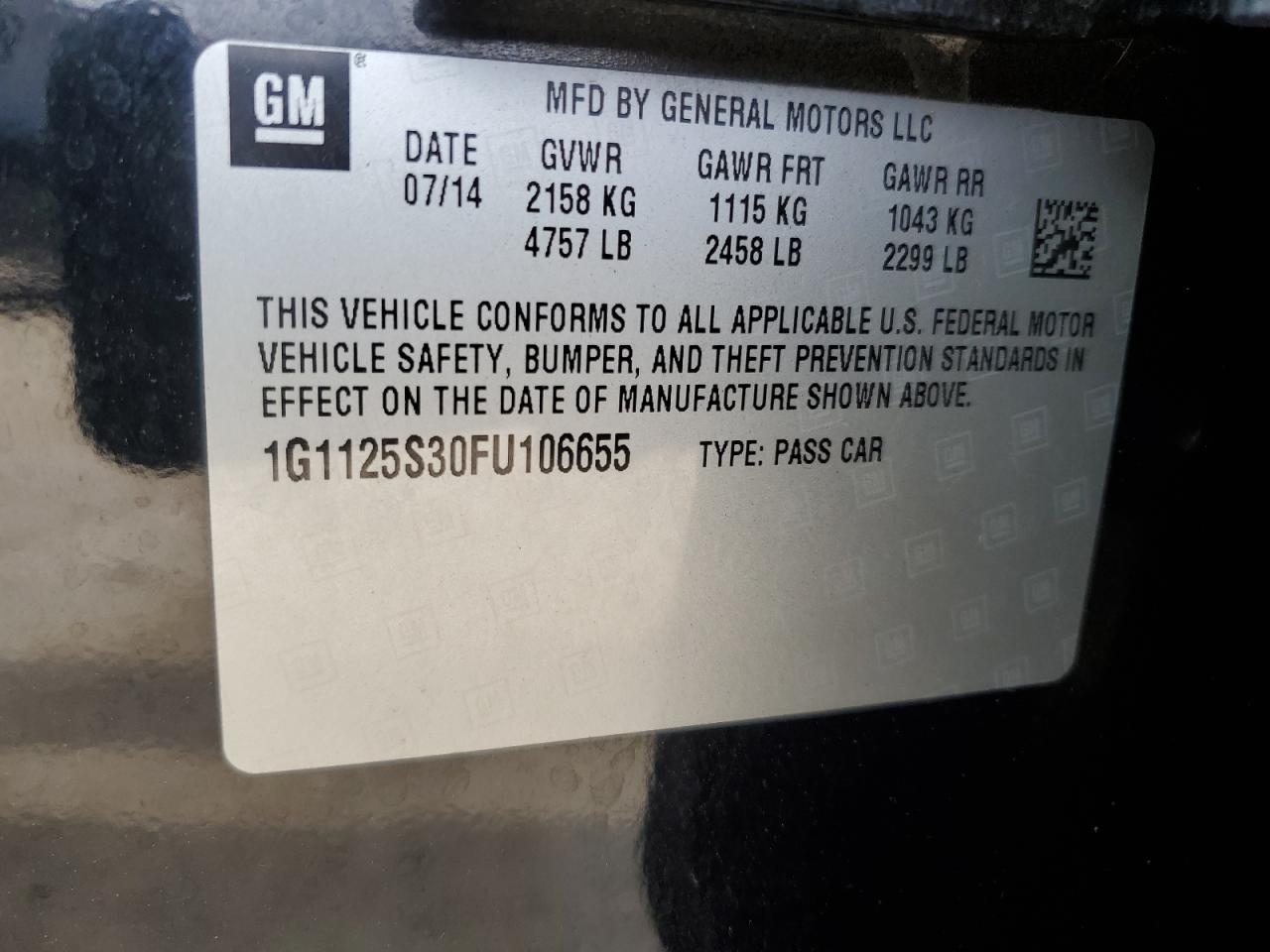 2015 Chevrolet Impala Lt vin: 1G1125S30FU106655