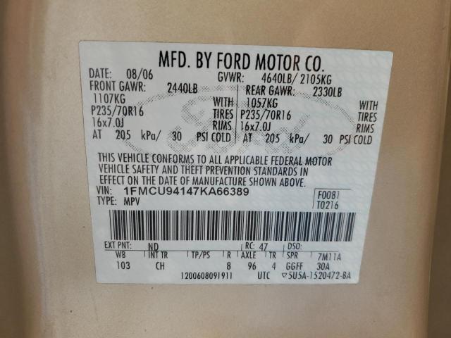 1FMCU94147KA66389 | 2007 Ford escape limited