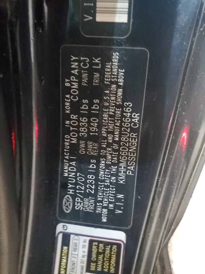 KMHHM66D28U266463 2008 Hyundai Tiburon Gs