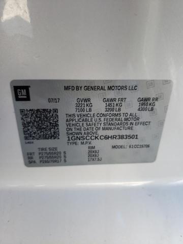 2017 CHEVROLET TAHOE 1GNSCCKC6HR383501