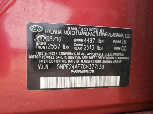 5NPE24AF7GH377139 | 2016 HYUNDAI SONATA SE