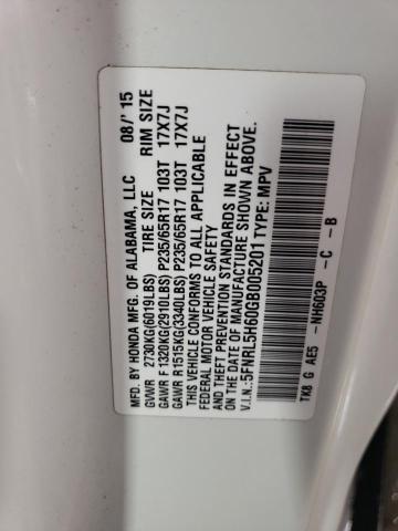 2016 HONDA ODYSSEY 5FNRL5H60GB005201