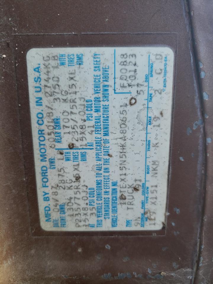 1FTEX15N5HKA80651 1987 Ford F150