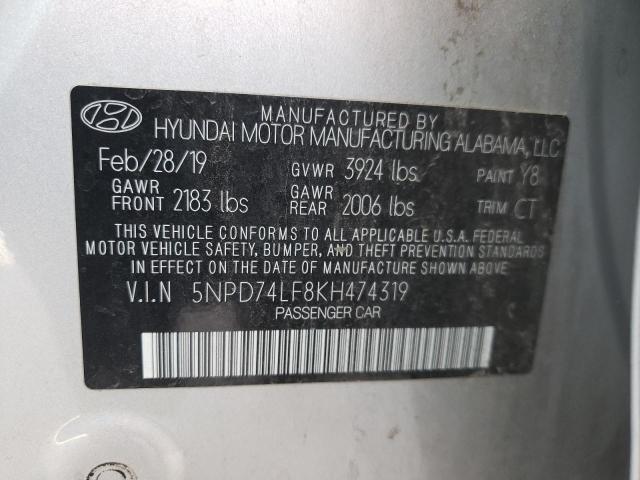 5NPD74LF8KH474319 | 2019 HYUNDAI ELANTRA SE