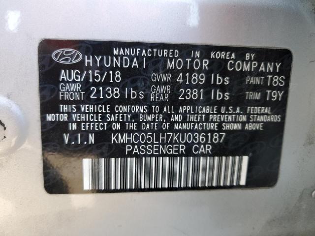 KMHC05LH7KU036187 | 2019 HYUNDAI IONIQ LIMI