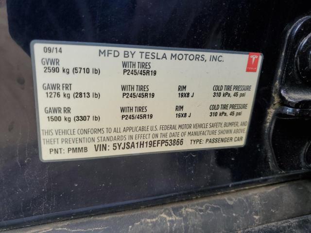 2014 Tesla Model S VIN: 5YJSA1H19EFP53866 Lot: 82215133