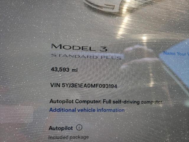 2021 Tesla Model 3 VIN: 5YJ3E1EA0MF093194 Lot: 82055463