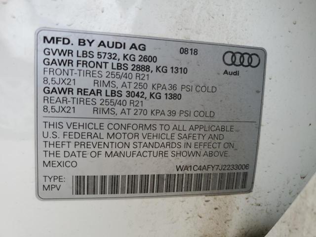 2018 AUDI SQ5 PRESTI WA1C4AFY7J2233006