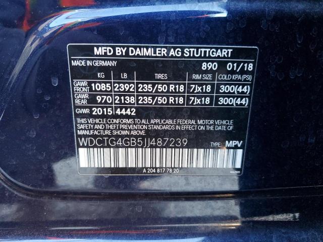 VIN WDCTG4GB5JJ487239 2018 Mercedes-Benz GLA-Class,... no.12