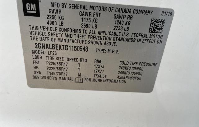 2GNALBEK7G1150548 | 2016 CHEVROLET EQUINOX LS