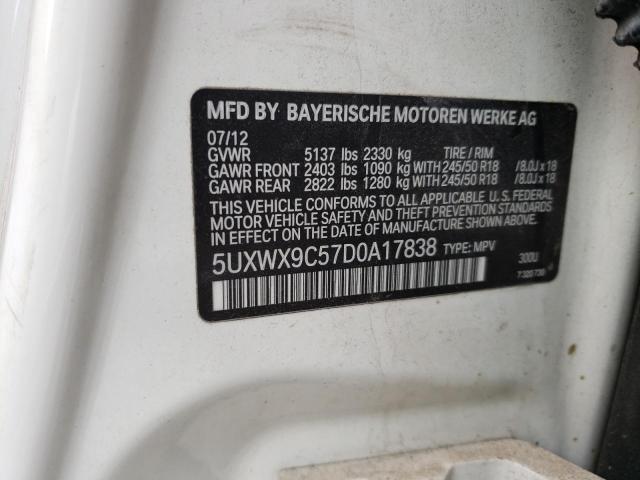 VIN 5UXWX9C57D0A17838 2013 BMW X3, Xdrive28I no.12