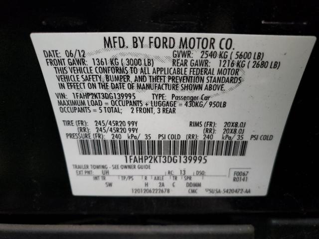 1FAHP2KT3DG139995 | 2013 Ford taurus sho