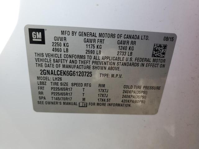 2GNALCEK6G6120725 | 2016 CHEVROLET EQUINOX L