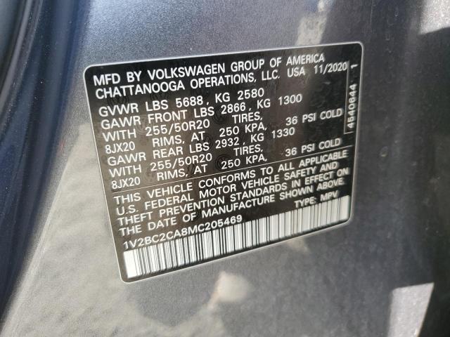 1V2BC2CA8MC205469 | 2021 VOLKSWAGEN ATLAS CROS