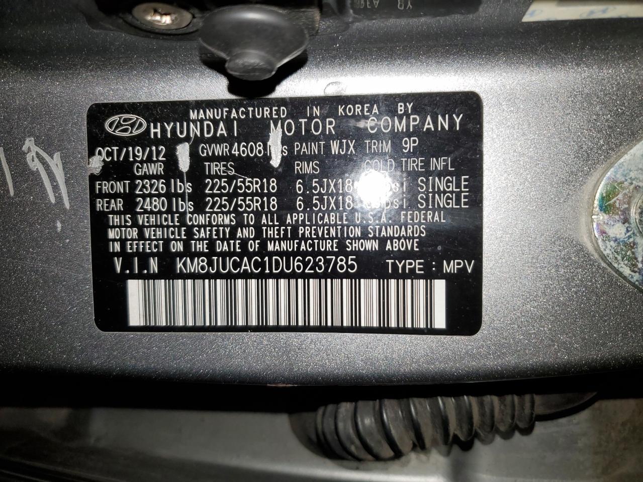 KM8JUCAC1DU623785 2013 Hyundai Tucson Gls