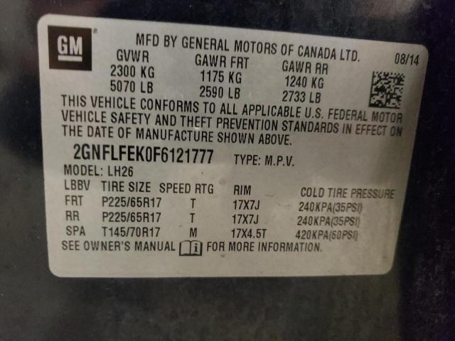 2GNFLFEK0F6121777 | 2015 CHEVROLET EQUINOX LT