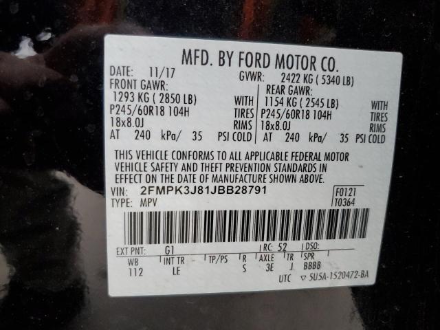 2FMPK3J81JBB28791 2018 FORD EDGE, photo no. 13