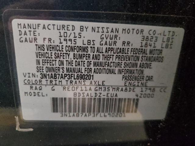 3N1AB7AP3FL690201 | 2015 NISSAN SENTRA S