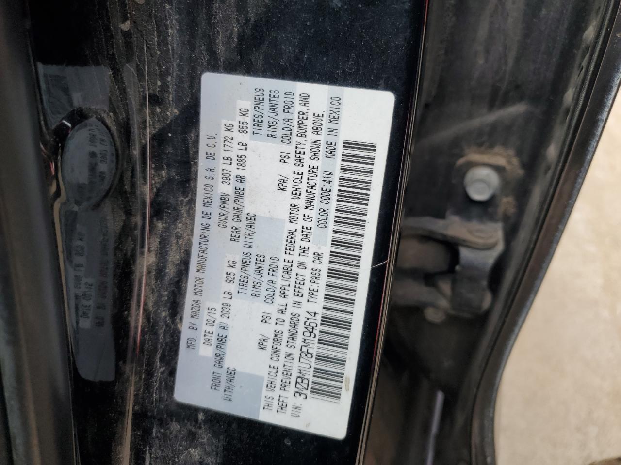 3MZBM1U78FM194614 2015 Mazda 3 Sport