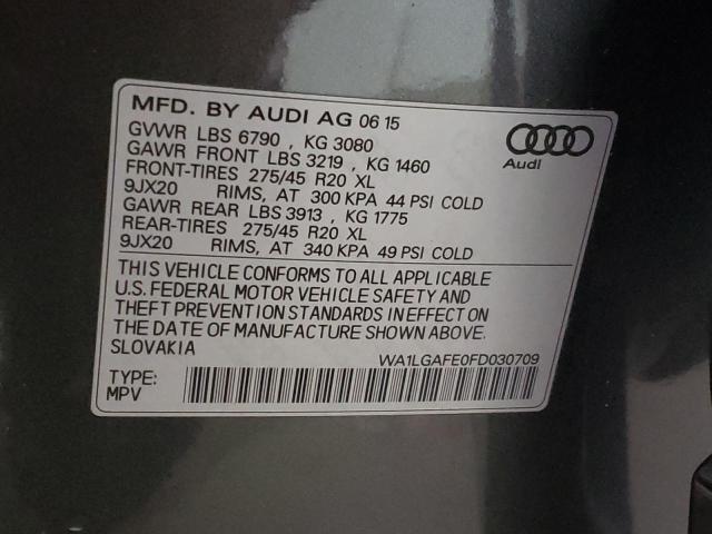 WA1LGAFE0FD030709 | 2015 AUDI Q7 PREMIUM