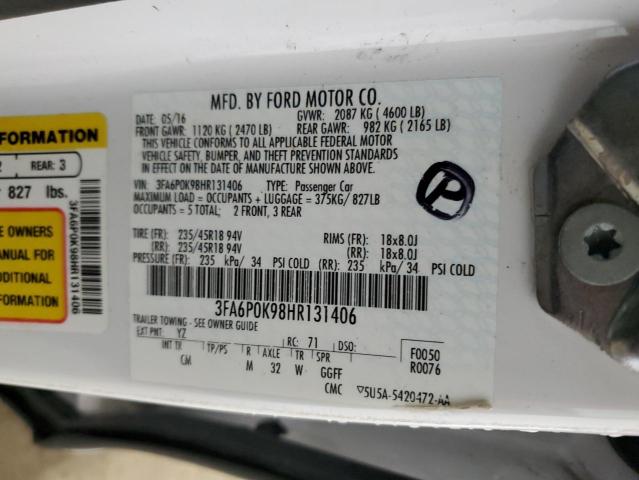 3FA6P0K98HR131406 | 2017 FORD FUSION TIT