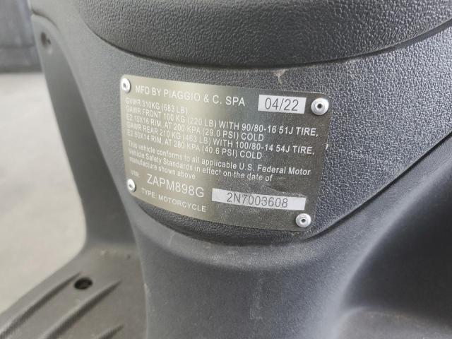2022 PIAGGIO LIBERTY 15 ZAPM898G2N7003608