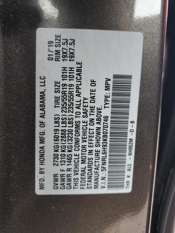 5FNRL6H93KB070746 | 2019 HONDA ODYSSEY EL