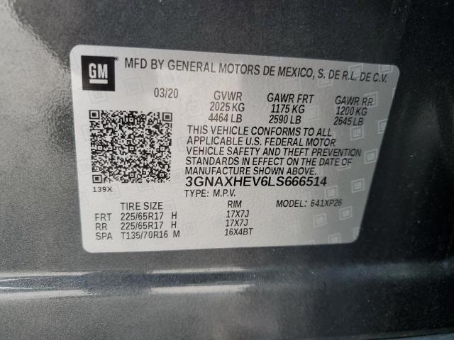 3GNAXHEV6LS666514 | 2020 CHEVROLET EQUINOX LS