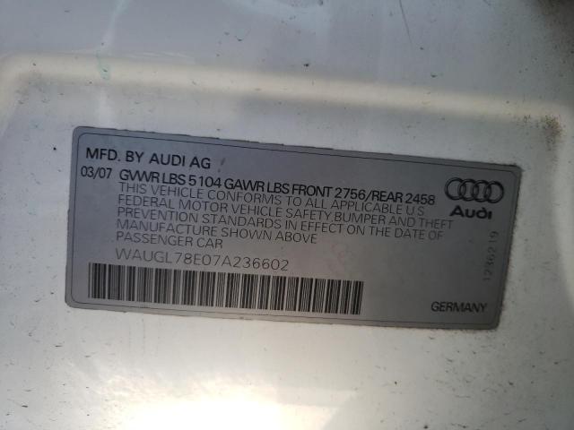 WAUGL78E07A236602 | 2007 Audi new s4 quattro