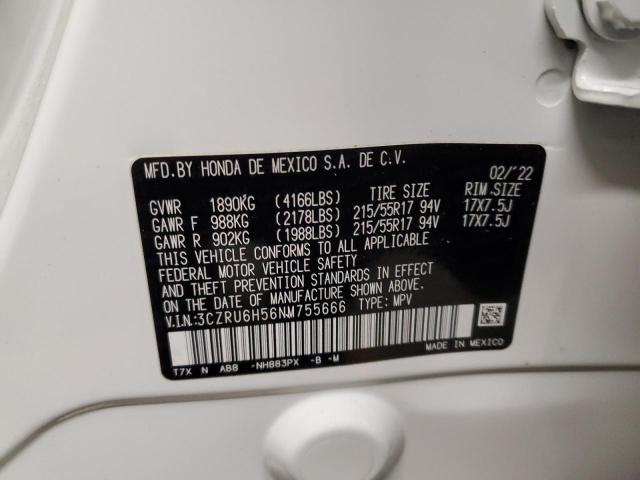 3CZRU6H56NM755666 | 2022 HONDA HR-V EX