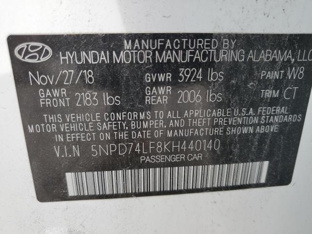 2019 Hyundai Elantra Se VIN: 5NPD74LF8KH440140 Lot: 79075223