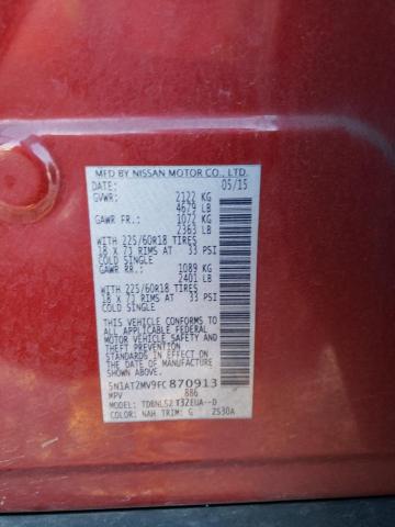 5N1AT2MV9FC870913 | 2015 NISSAN ROGUE S